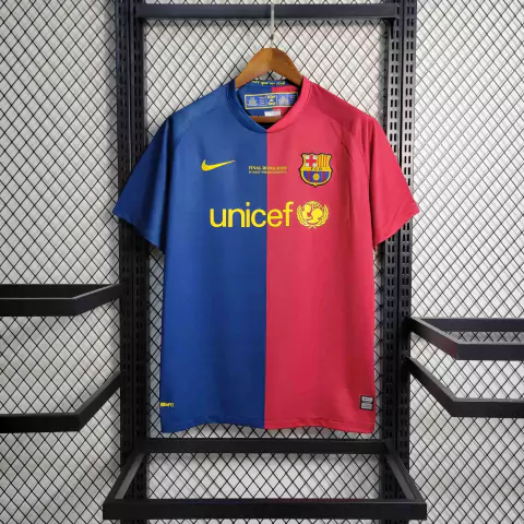 Camisa Barcelona Retrô 2008/2009 Azul e Vermelha - Nike