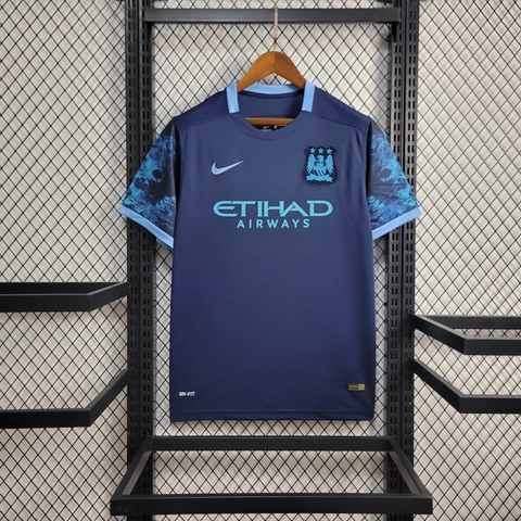 Camisa Manchester City Retrô 2015/2016 Azul Escuro - Nike