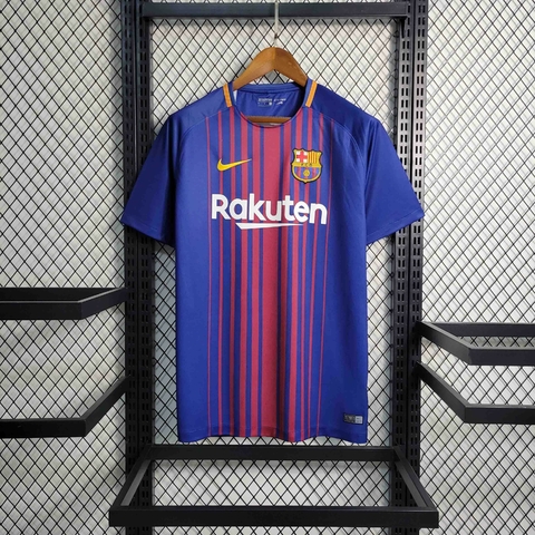 Camisa Barcelona Retrô 2017/2018 Azul e Vermelha - Nike