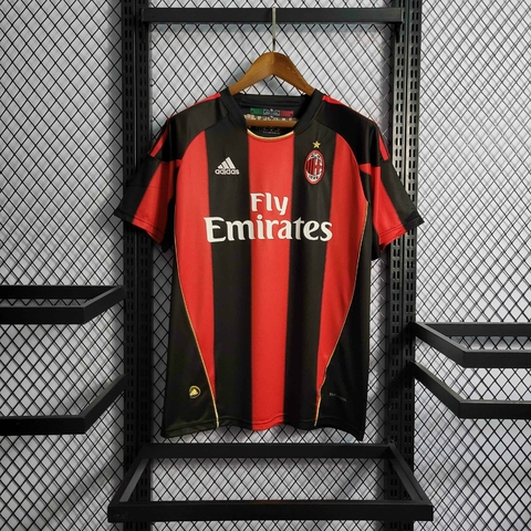 Camisa Milan Retrô 2010/2011 Preta e Vermelha - Adidas