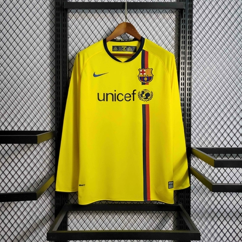 Camisa Barcelona Retrô 2008/2009 Manga Longa Amarela - Nike