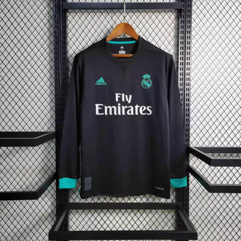 Camisa Real Madrid Retrô 2017/2018 Preta - Adidas