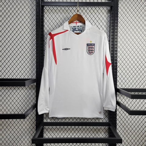 Camisa Inglaterra Retrô 2005 Manga Longa Branca - Umbro