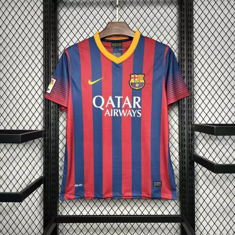 Camisa Barcelona Retrô 2013/2014 Azul e Vermelho - Nike