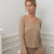 CAMISETA ALGODON ESCOTE EN V MANGA LARGA - juanitaslingerie