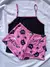 Baby Doll Ana no suede com estampas divertidas e alças finas - loja online