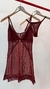 Camisola Luna: Busto forrado, tule e renda, calcinha semi fio, alças ajustáveis - Louise Lingerie