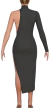 MOLDE VESTIDO JUSTO MIDI GOLA ALTA 1 MANGA E FENDA - Bruna Schmitt