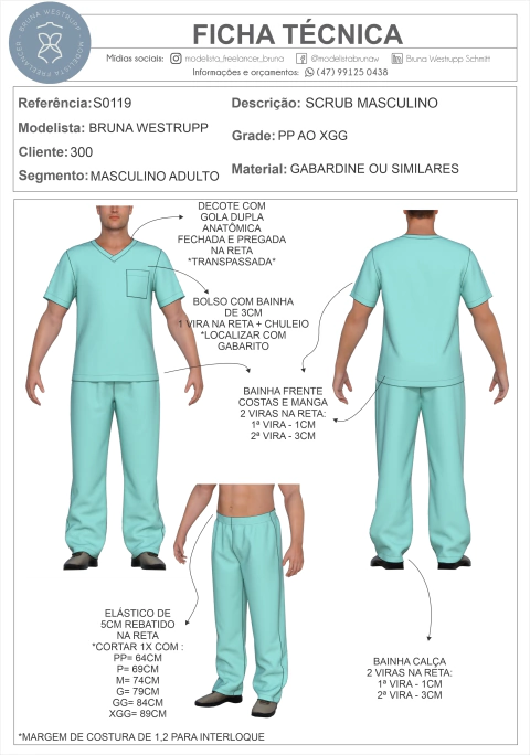 MOLDE SCRUB MASCULINO