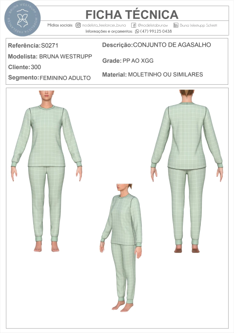 MOLDE CONJUNTO DE AGASALHO
