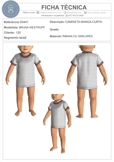 MOLDE CAMISETA MANGA CURTA