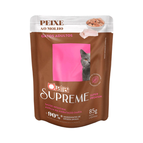 Ração Úmida Sache Petisco Quatree Supreme Peixe Gatos 85g