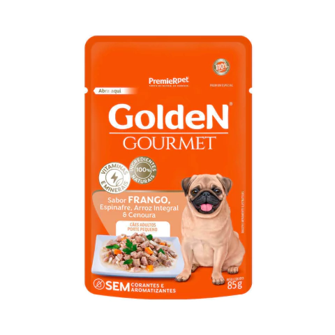 Ração Úmida Sachê Golden Gourmet Cães Adultos de Porte Pequeno Sabor Frango 85g