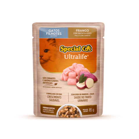Ração Úmida Special Cat Sachê Frango Gatos Filhotes - 85g