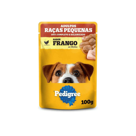 Ração Úmida Pedigree Sachê Frango ao Molho Cães Adultos de Raças Pequenas 100g