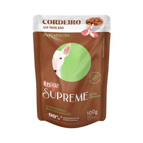 Ração Úmida Sache Petisco Quatree Supreme Cordeiro Cães Adultos 100 g