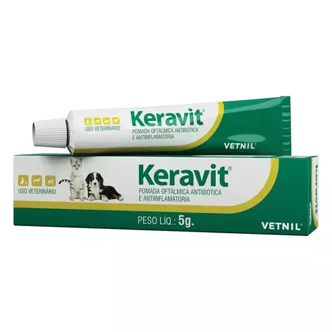 Keravit Pomada Oftálmica Cães e Gatos 5 g