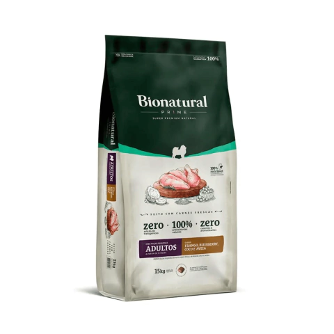 Ração Bionatural Prime Cães Adultos Raças Pequenas Sabor Frango 15Kg
