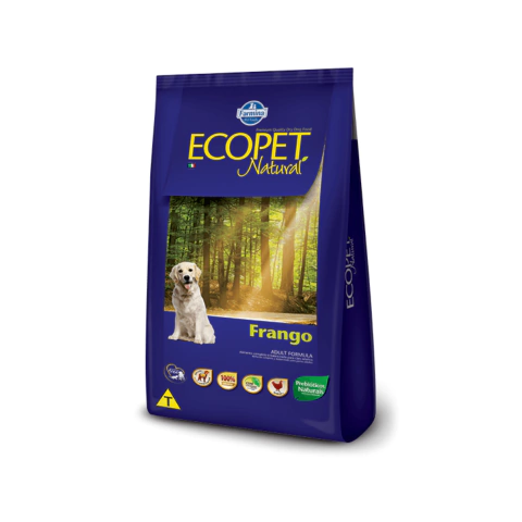 RAÇÃO ECOPET NATURAL ADULTO RAÇAS MÉDIAS E GRANDES 15kG FRANGO
