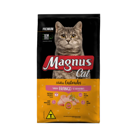 Ração Magnus Cat Premium Só Nuggets Gatos Adultos Castrados Frango 20kg