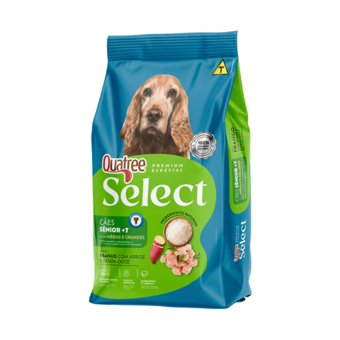 Quatree Select Sênior +7 Raças Médias e Grandes – Frango, Arroz e Batata-Doce 10,1KG