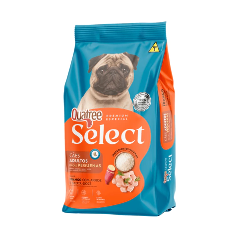 Ração Quatree Select Cães Adultos Raças Pequenas - Frango, Arroz e Batata-Doce 10,1KG