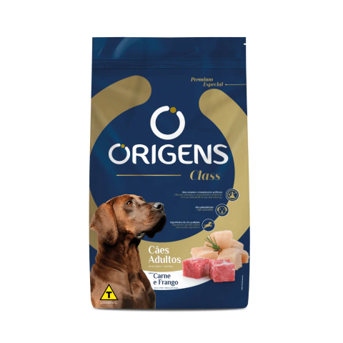 Ração Origens Class Cães Adultos Sabor Carne E Frango 15 Kg