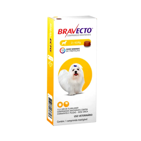 Antipulgas e Carrapatos MSD Bravecto Cães de 2 a 4,5 Kg