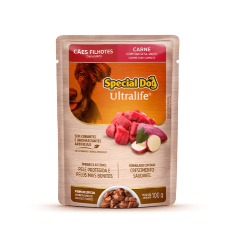 Ração Úmida Special Dog Sachê Carne Cães Filhotes - 100g