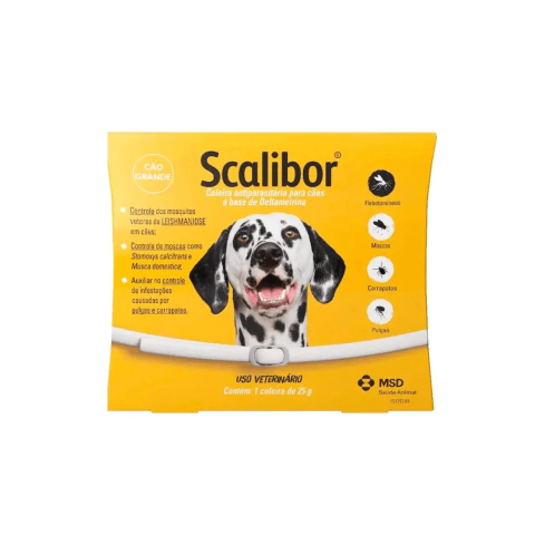 COLEIRA ANTIPULGAS SCALIBOR CÃES GRANDES 65CM