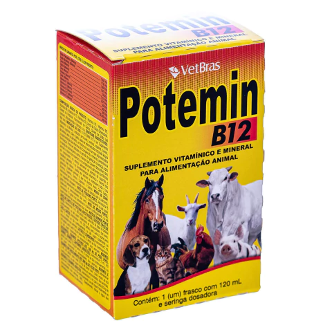 Potemin Suplemento e Mineral Alimentação Animal B12 120mL - VetBras