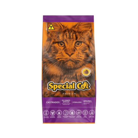 RAÇÃO SPECIAL CAT PREMIUM GATOS ADULTOS CASTRADOS 10,1KG