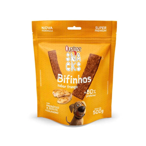 Petisco Snack Bifinhos Quatree Cães Sabor Frango 500 g
