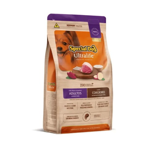 RAÇÃO SPECIAL DOG ULTRALIFE CÃES ADULTOS RAÇAS PEQUENAS 10,1KG SABOR CORDEIRO