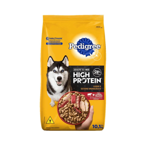 RAÇÃO PEDIGREE HIGH PROTEIN CARNE E FRANGO PARA CÃES ADULTOS 10,1KG