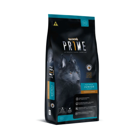 RAÇÃO SPECIAL DOG PRIME JÚNIOR CÃES FILHOTES DE PORTE MÉDIO SABOR FRANGO E ARROZ 15KG
