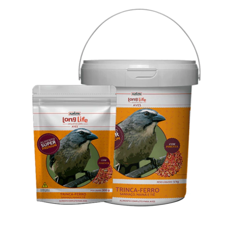Ração Long Life Pequenos Pets Trinca-ferro, Sanhaço, Mainá e Tiê com Pimenta 300g