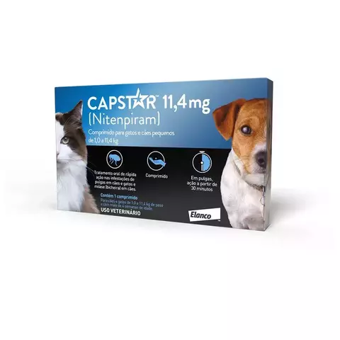 Capstar 11,4mg: cães e gatos de até 11,4 kg