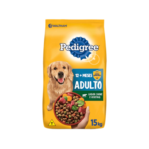 RAÇÃO PEDIGREE CARNE E VEGETAIS PARA CÃES ADULTOS RAÇAS MÉDIAS E GRANDE 15KG