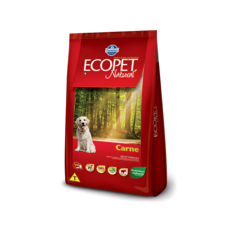 RAÇÃO ECOPET NATURAL ADULTO RAÇAS MÉDIAS E GRANDES 15kG CARNE