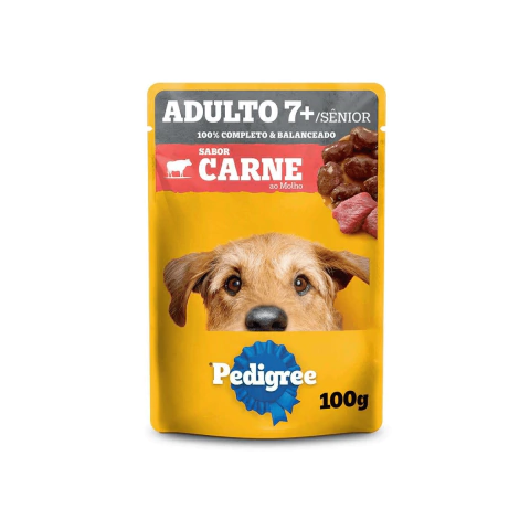 Ração Úmida Pedigree Sachê Carne ao Molho Cães Sênior 7 + Anos 100g