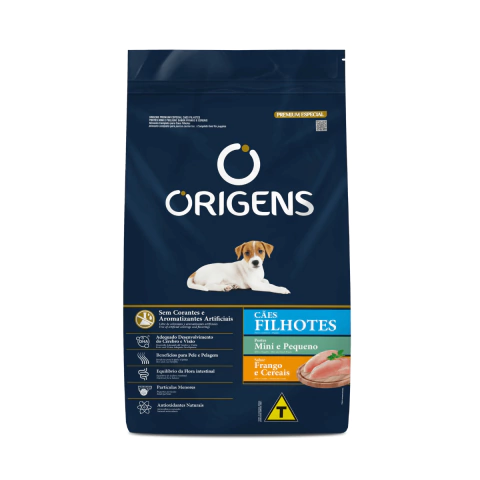 Ração Origens Filhote Mini e Pequeno Frango e Cereais - 10,1kg