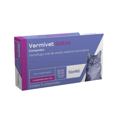 Vermífugo Biovet Vermivet 300 mg Gatos