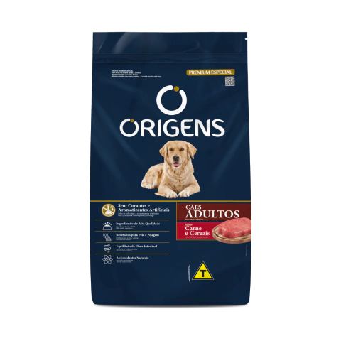 Ração Origens Medio Grande Carne 15kg
