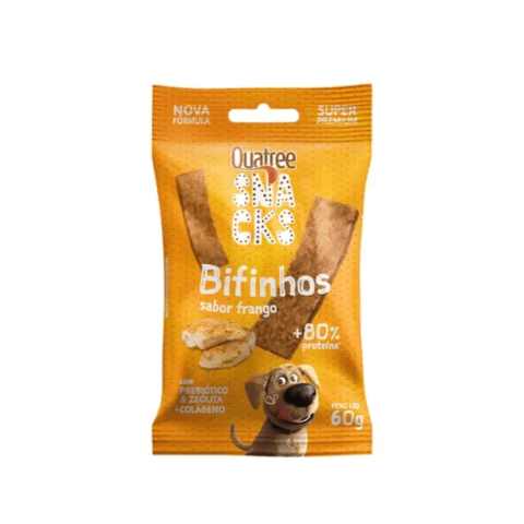 Petisco Snack Bifinhos Quatree Cães Sabor Frango 60 g
