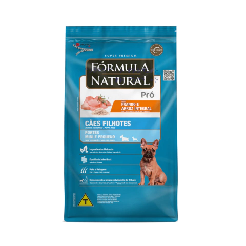 RAÇÃO FORMULA NATURAL PRÓ CÃES FILHOTES MINI PEQUENO 15KG FRANGO