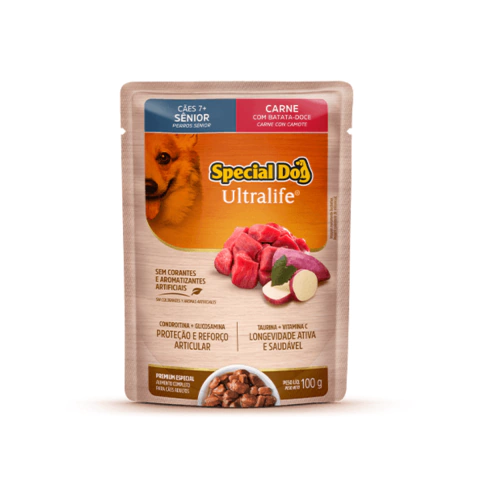 Ração Úmida Special Dog Sachê Carne Cães Sênior - 100g