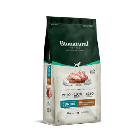 Ração Bionatural Prime Para Cães Filhotes ( Júnior) Raças Médio e Grande Sabor Frango 15Kg