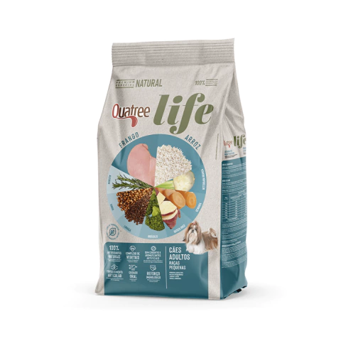 Ração Quatree Life Cães Adultos De Porte Pequeno Sabor Frango E Arroz 20kg
