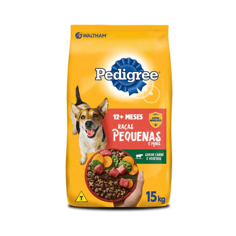 RAÇÃO PEDIGREE PARA CÃES ADULTOS DE PORTE PEQUENO E MINI SABOR CARNE E VEGETAIS 15KG
